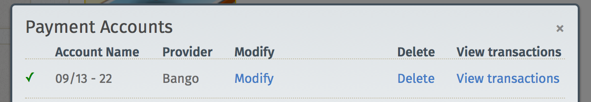 Transactions link