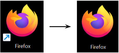 螢幕截圖：新的 Firefox 桌面啟動器圖示