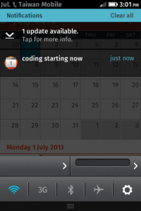 notification bar