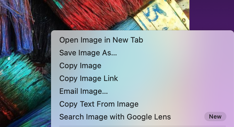 螢幕截圖：顯示 Google Lens 視覺搜尋功能