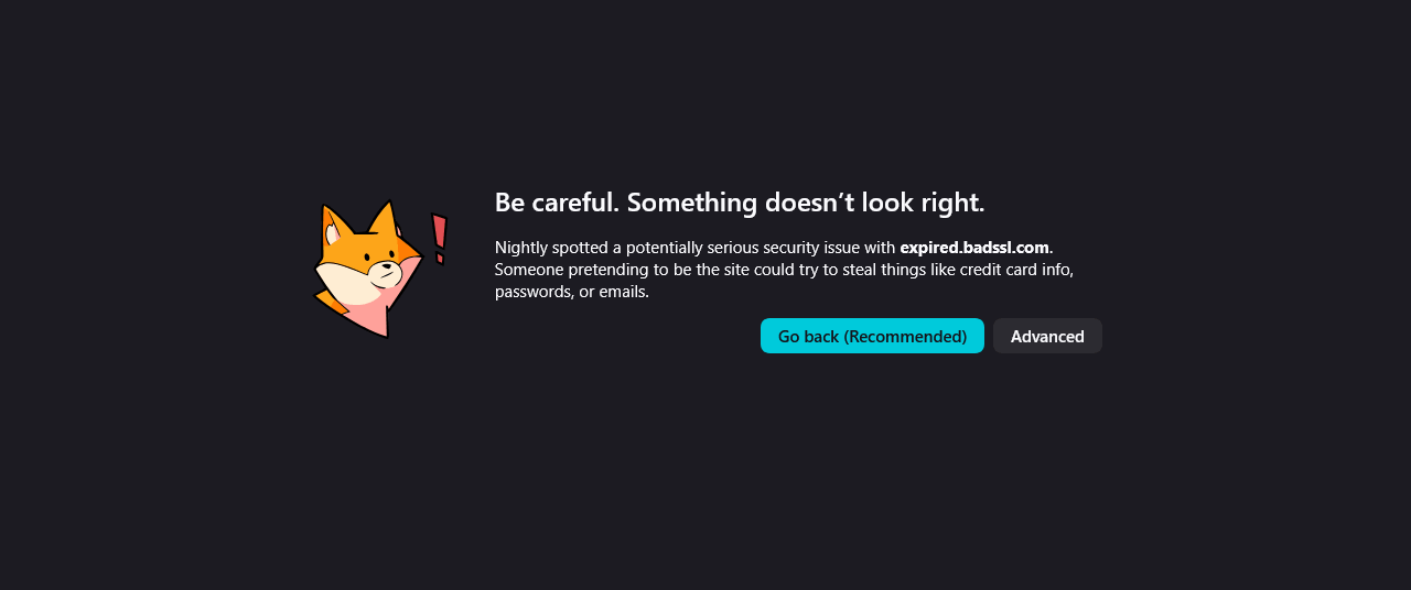 螢幕截圖：新版 Firefox 錯誤頁外觀